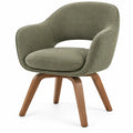 Silla con respaldo de contorno redondeado, verde y marrón